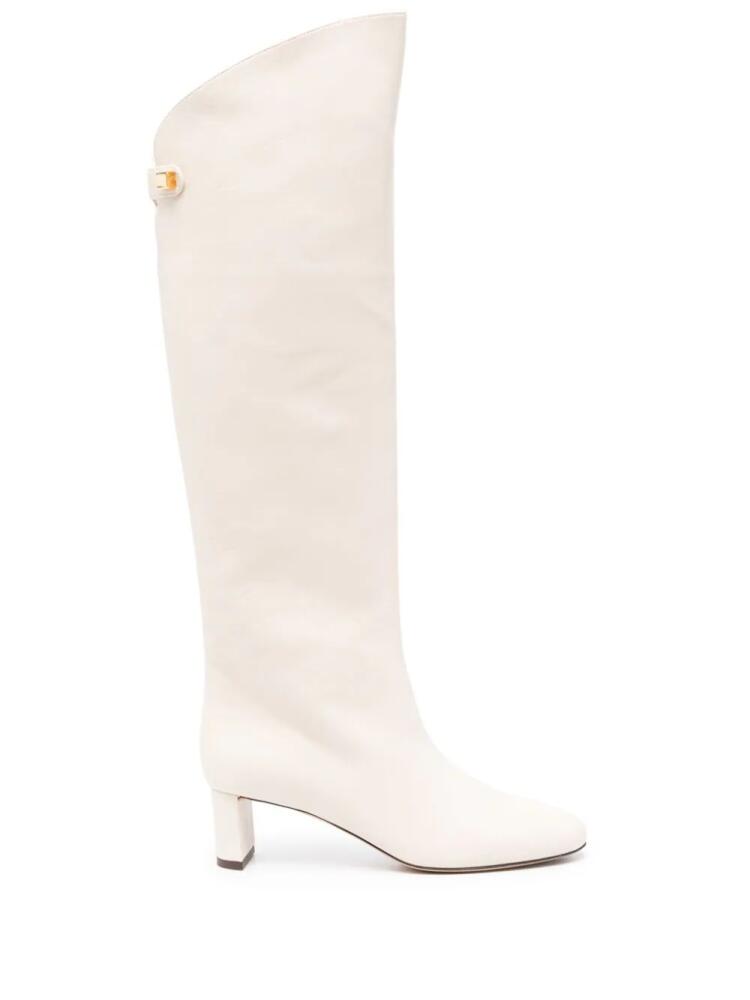 Maison Skorpios 50mm knee-high leather boots - Neutrals Cover