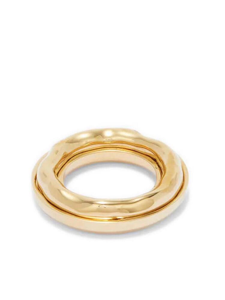 Jil Sander logo-engraved band ring - Yellow Cover