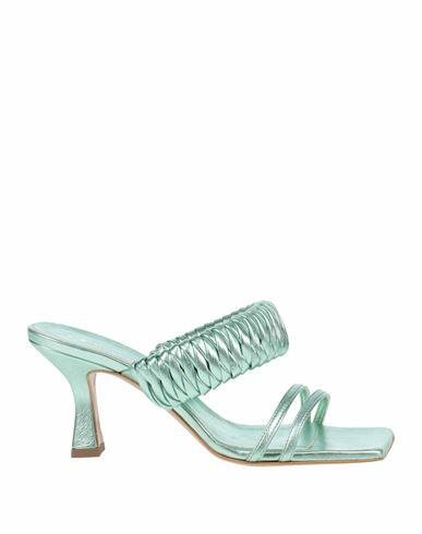 Marc Ellis Woman Sandals Light green Soft Leather Cover