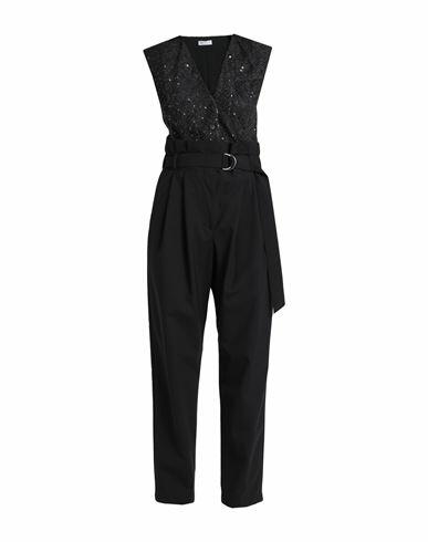 Brunello Cucinelli Woman Jumpsuit Black Virgin Wool, Polyamide, Elastane Cover