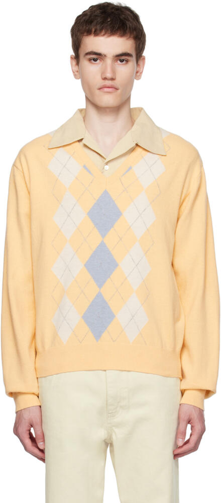 Dunst Yellow Argyle Sweater Cover