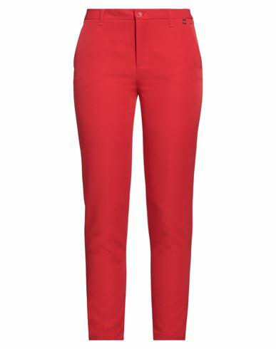 Relish Woman Pants Red Polyester, Elastane Cover