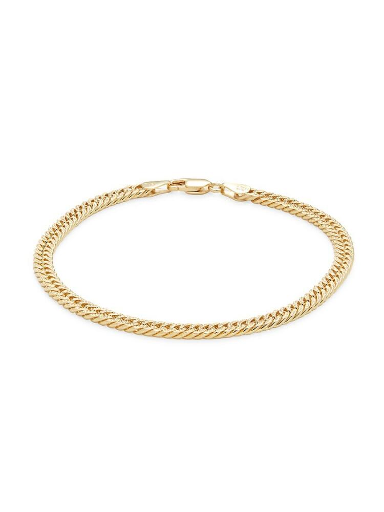 Saks Fifth Avenue Made in Italy Men's 14K Goldplated Sterling Silver Cuban Link Chain Bracelet Cover