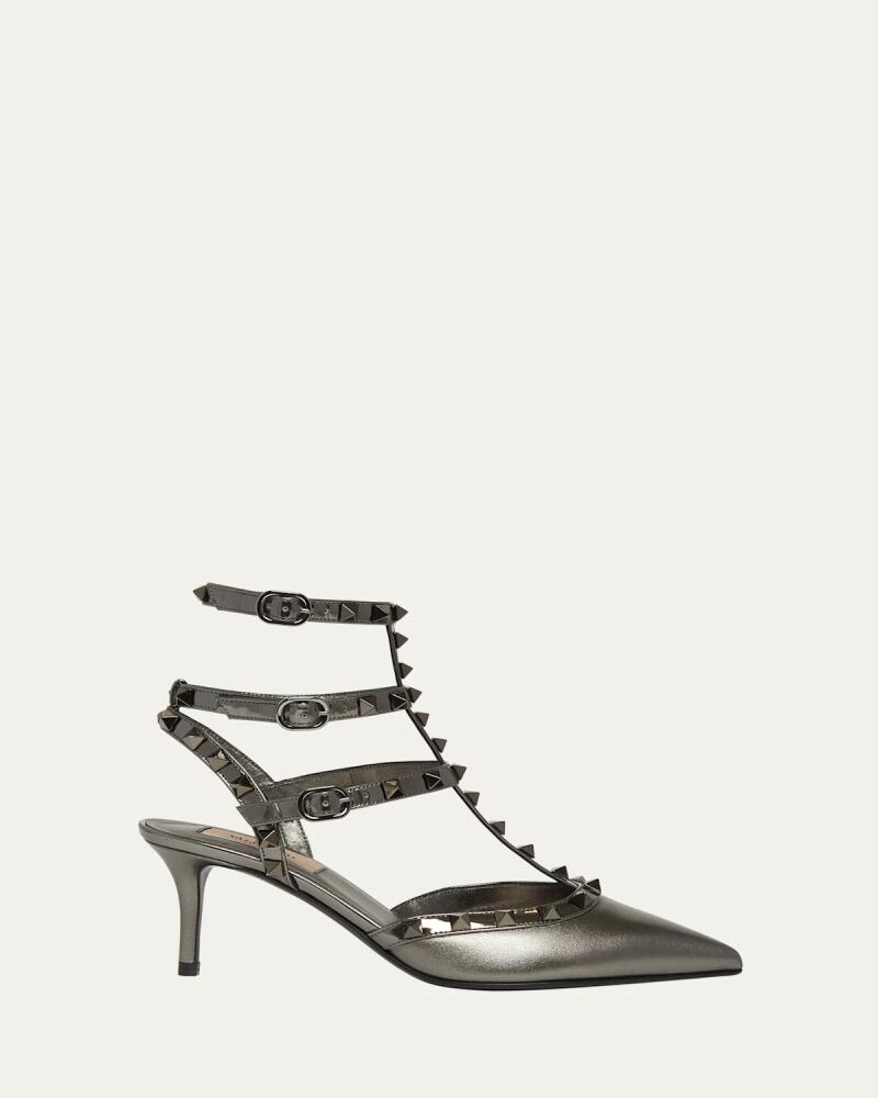 Valentino Garavani Rockstud Metallic Caged T-Strap Pumps Cover