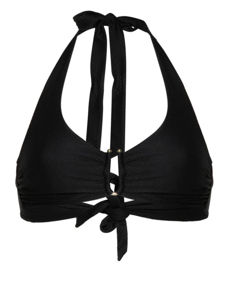 Heidi Klein textured halterneck bikini top - Black Cover