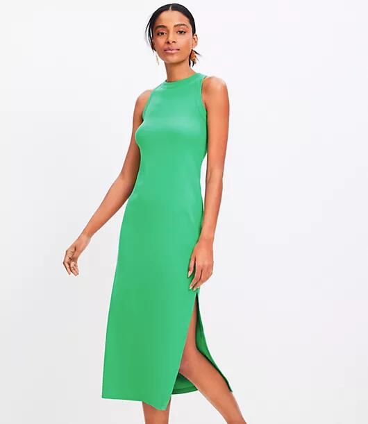 Loft Perfect Ribbed Tank Midi Dress Cover