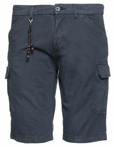 Yes Zee By Essenza Man Shorts & Bermuda Shorts Midnight blue Cotton, Linen Cover