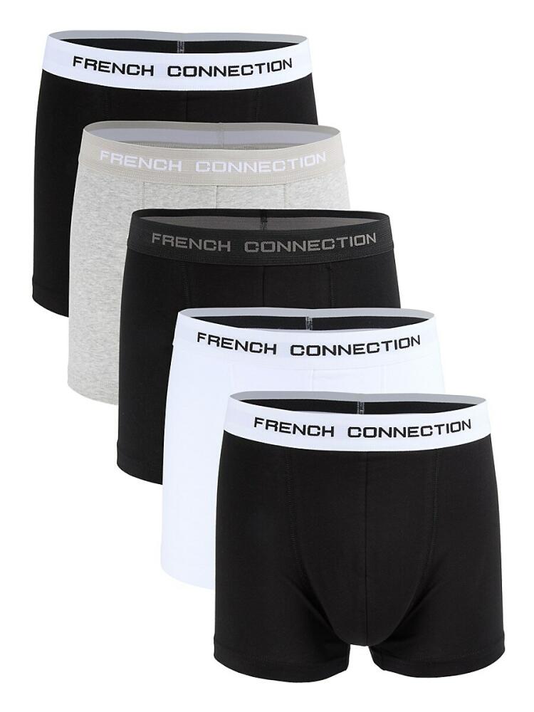 French Connection Men's 5-Pack Logo Waist Boxer Briefs - Black Multi Cover