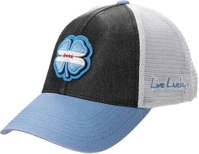 Black Clover Chicago Two Tone Vintage Hat (Black/Light Blue) Caps Cover