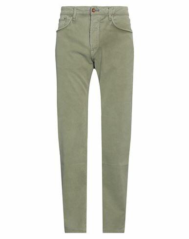 Hand Picked Man Pants Military green Cotton, Elastane Cover