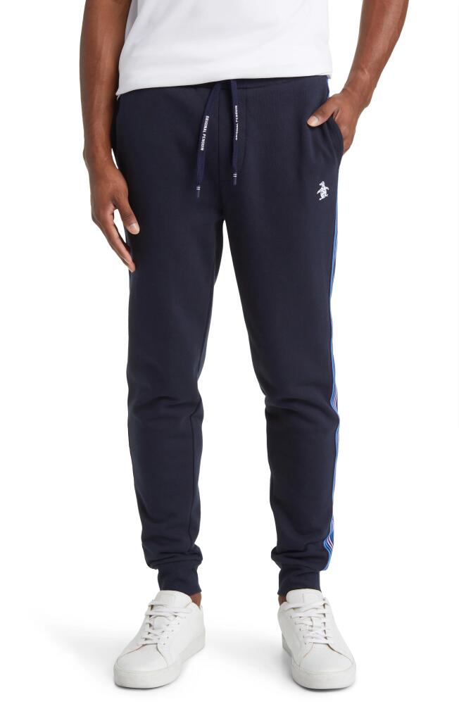 Original Penguin Side Stripe Fleece Joggers in Dark Sapphire Cover