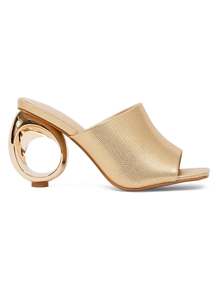 Lady Couture Women's Jloo Circular Metallic Heel Sandals - Gold Cover