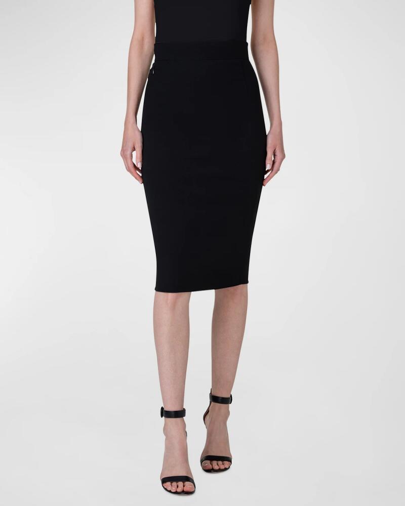 Akris Wool Double-Face Midi Pencil Skirt Cover