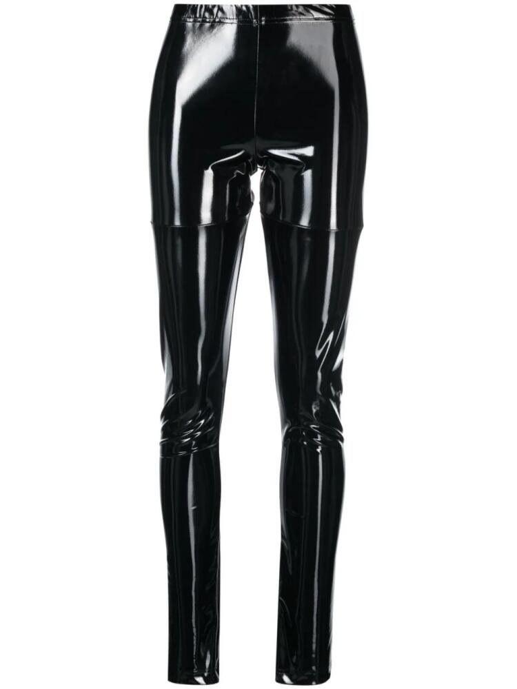 Junya Watanabe high-waist patent-finish leggings - Black Cover