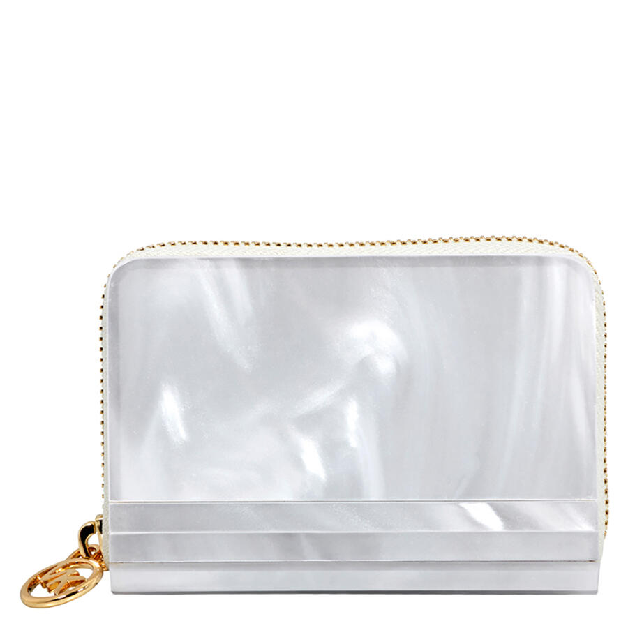 Michael Kors Barbara Marble Resin Coin Purse - Optic White Cover