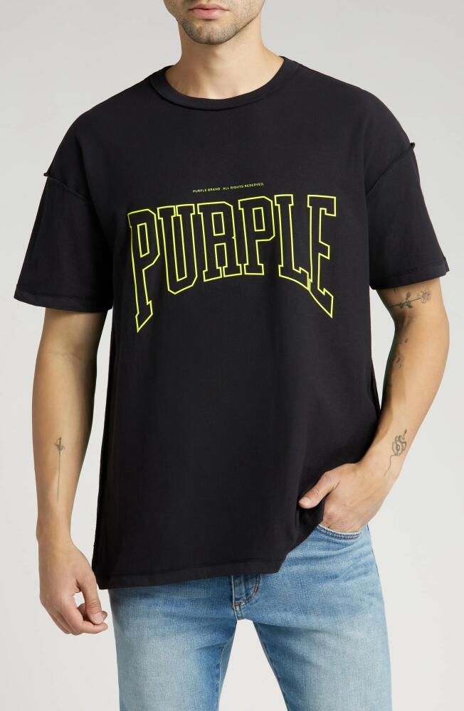 PURPLE BRAND Oversize Inside Out Graphic T-Shirt in Black Cover