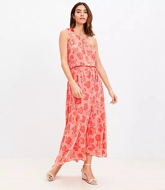 Loft Textured Floral Pull On Maxi Skirt Cover