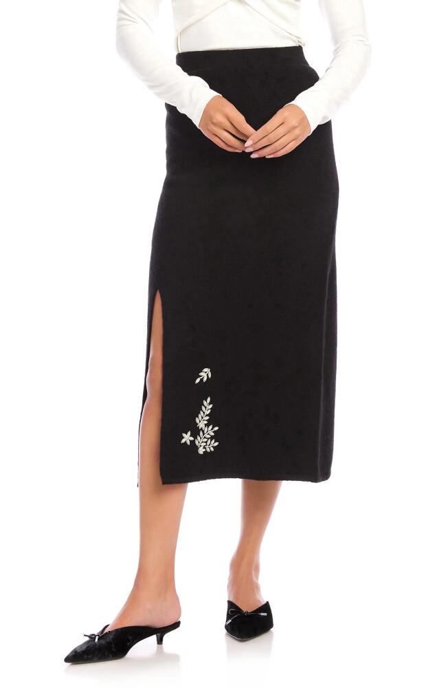 FIFTEEN TWENTY Brett Floral Embellished Sweater Skirt in Black Cover