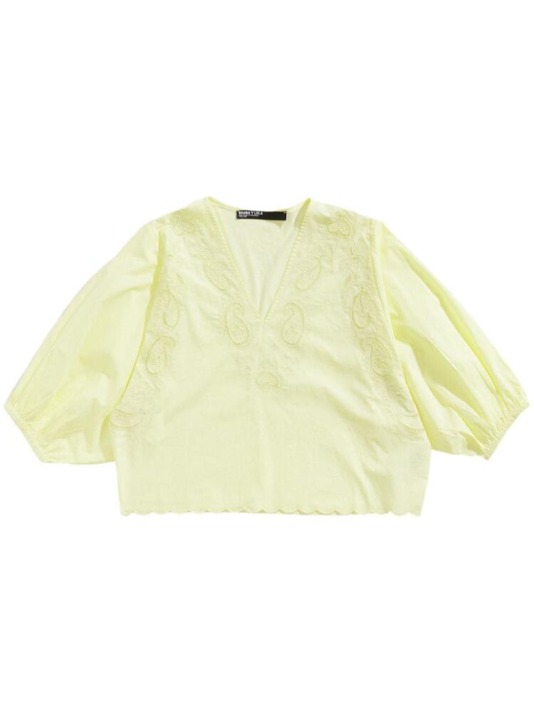 Bimba y Lola embroidered boxy blouse - Yellow Cover