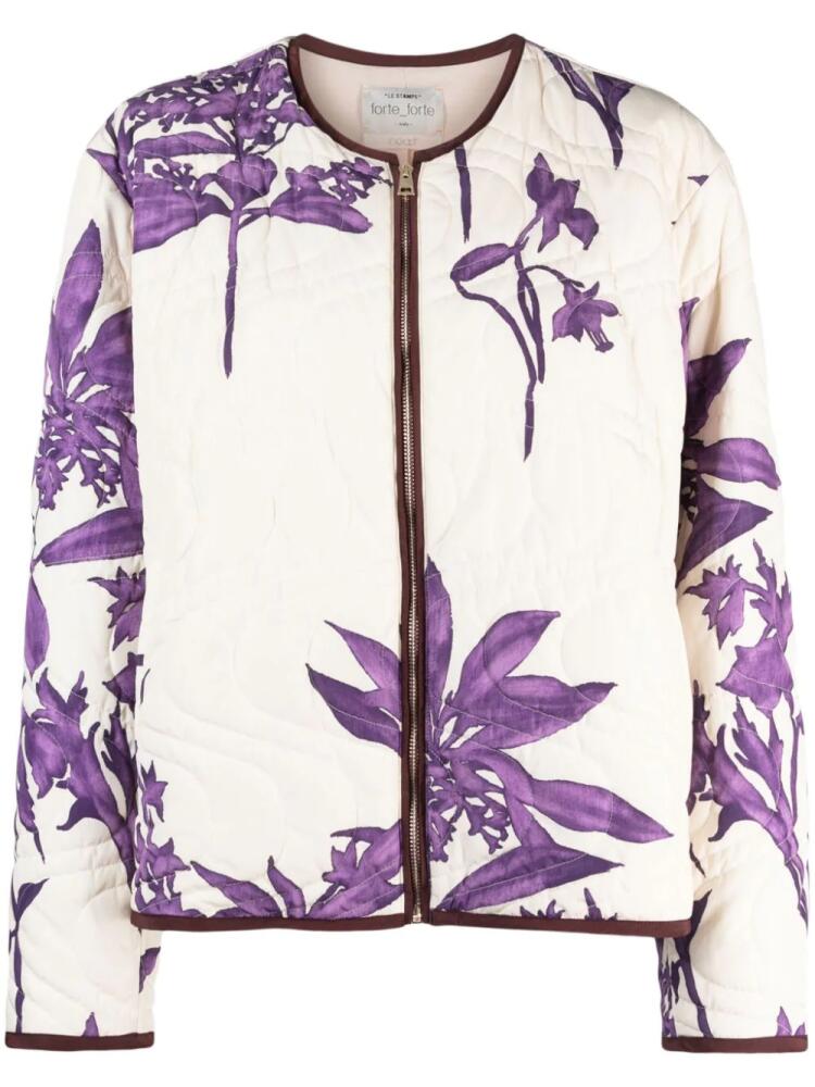 Forte Forte floral-pattern quilted jacket - Neutrals Cover