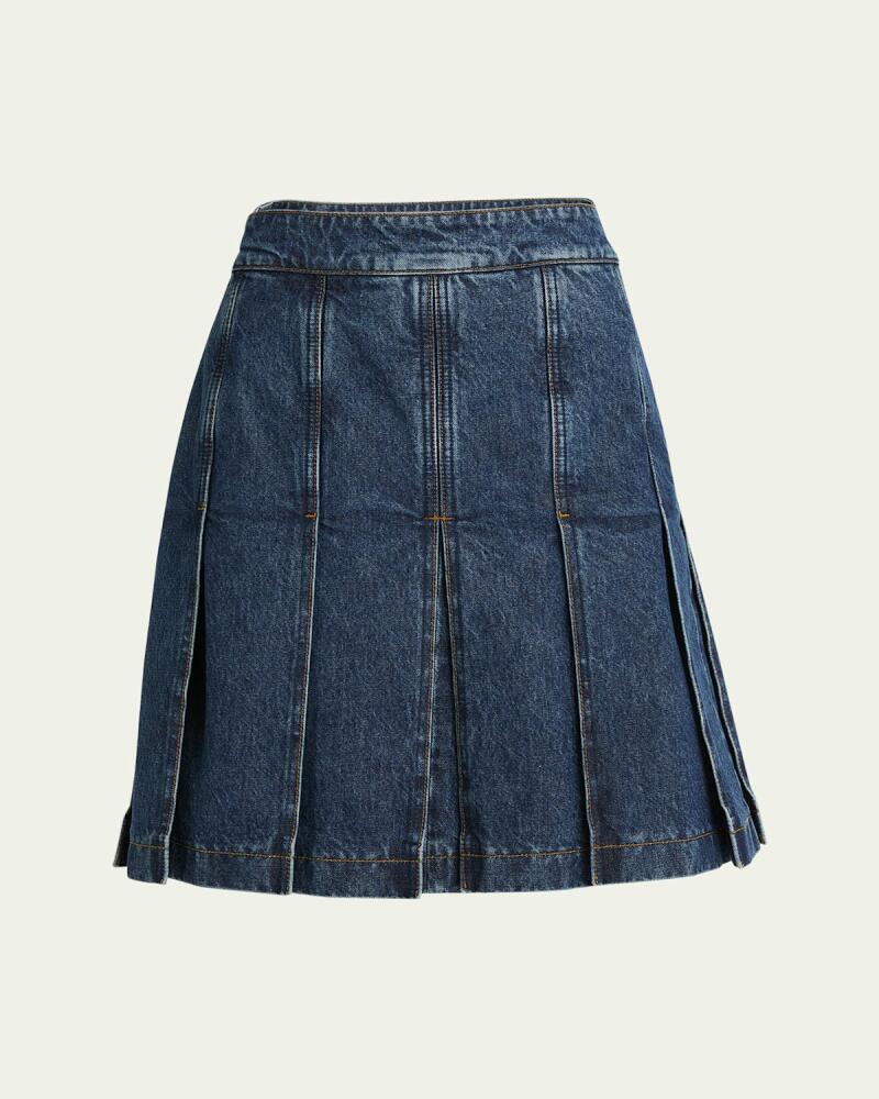 Ferragamo Denim Pleated Mini Skirt Cover