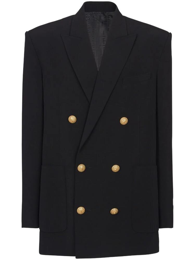 Balmain embossed-button double-breasted blazer - Black Cover