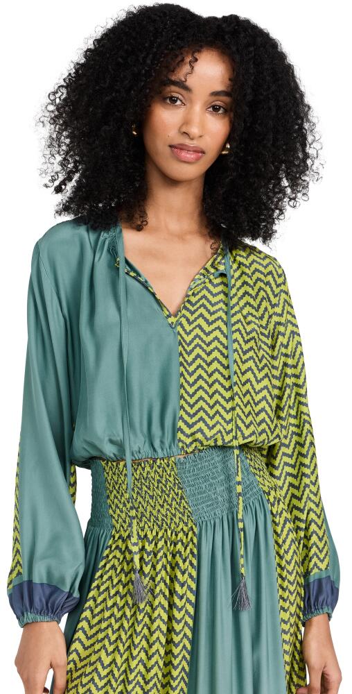 Natalie Martin Collection Amelia Top Block Zigzag Print Lime Cover