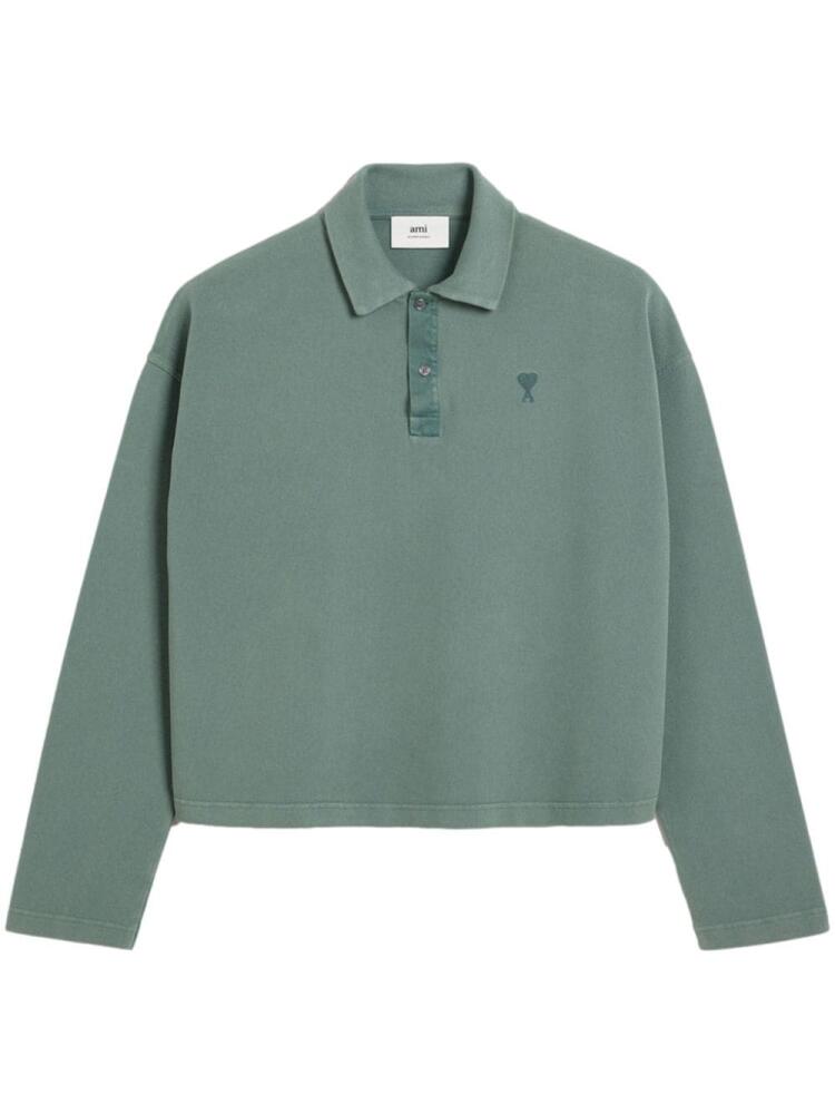 AMI Paris Ami De Coeur long-sleeved polo shirt - Green Cover