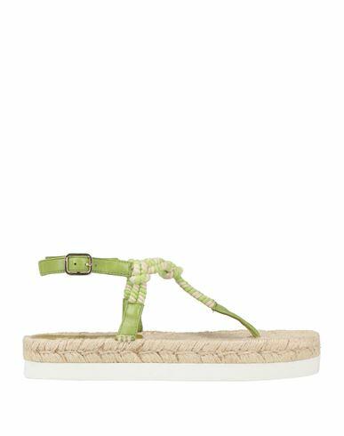 Fabi Woman Espadrilles Light green Soft Leather, Textile fibers Cover