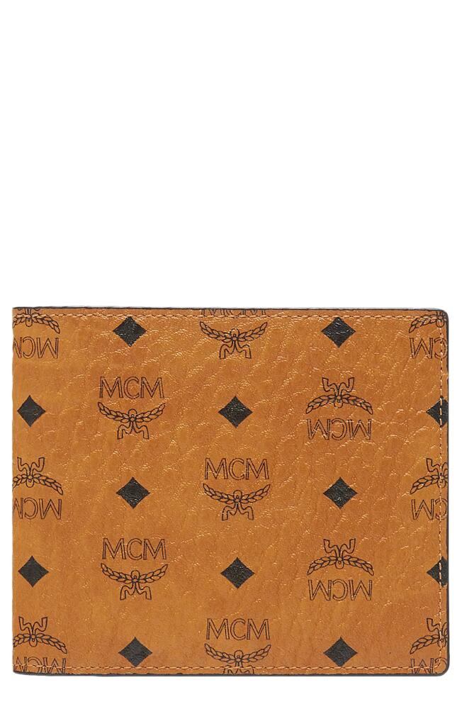 MCM Visetos Original Coated Canvas Bifold Wallet in Cognac Cover