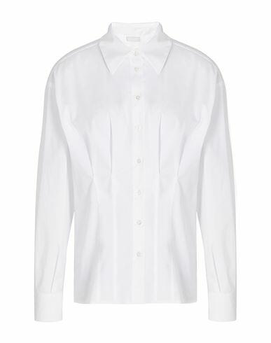 8 By Yoox Organic Cotton Corset-waist Shirt Woman Shirt White Organic cotton, Elastane Cover