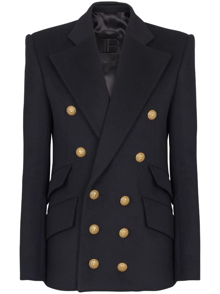 Balmain embossed-button double-breasted peacoat - Black Cover