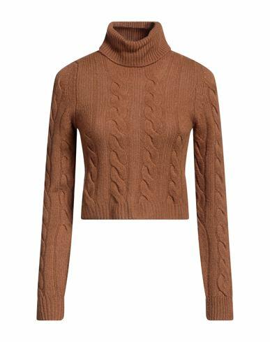 Solotre Woman Turtleneck Camel Wool, Cashmere Cover