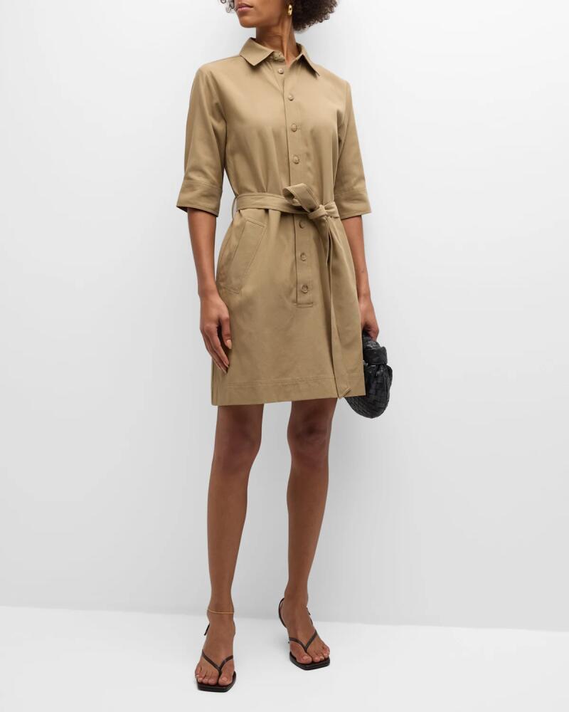 FRAME Belted Trench Mini Shirtdress Cover