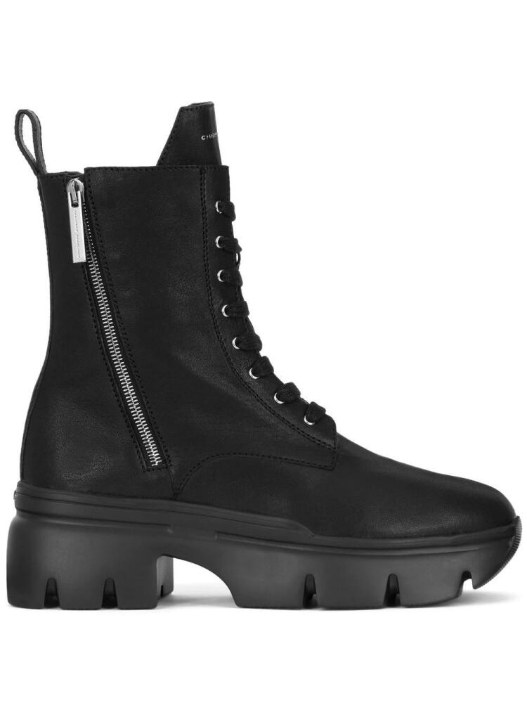 Giuseppe Zanotti Apocalypse leather cargo boots - Black Cover