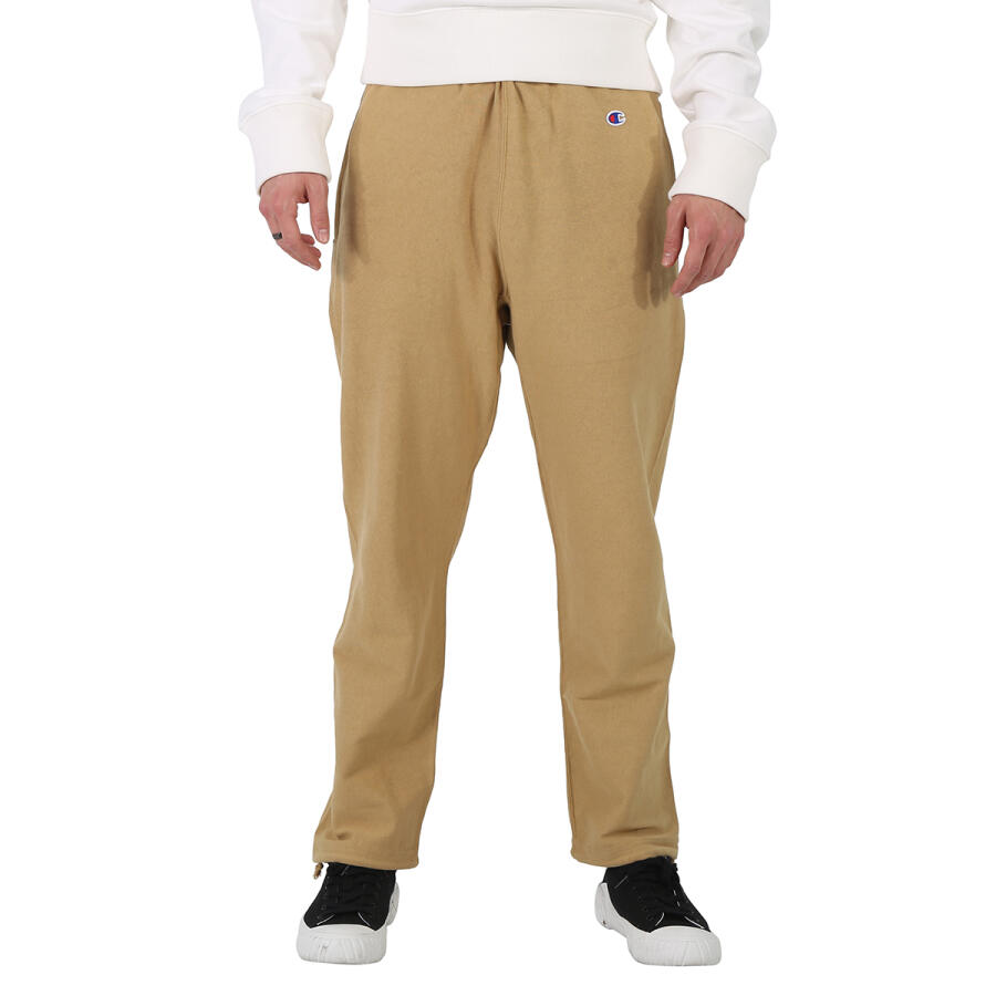 Champion Mens Beige Cotton Logo Long Sweatpants Cover