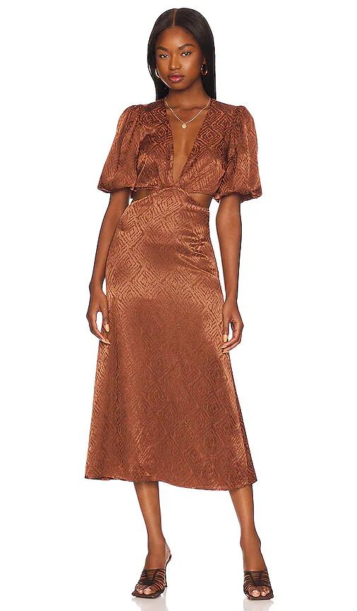 House of Harlow 1960 x REVOLVE Patria Midi Dress in Chocolate Cover