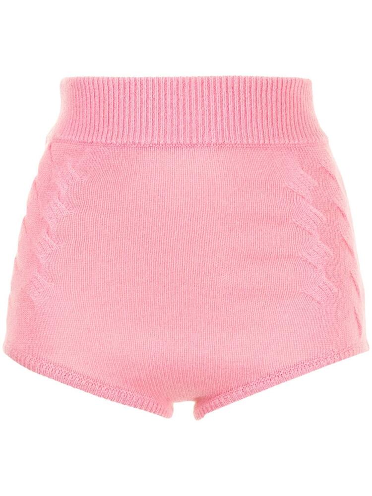 Cashmere In Love Mimie high-waisted cashmere shorts - Pink Cover