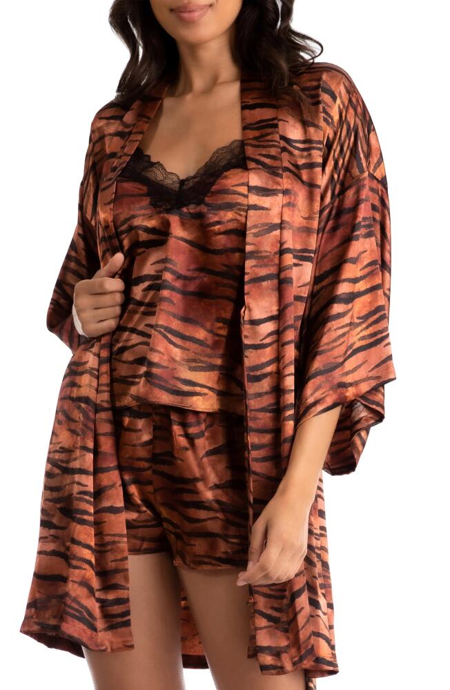 Midnight Bakery Tiger Print Satin Wrap in Rust Cover