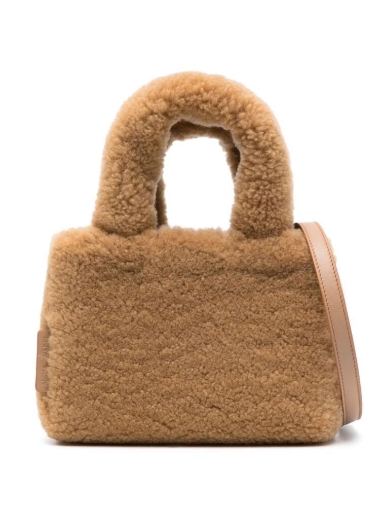 Amina Muaddi Amini Giuly shearling tote bag - Brown Cover