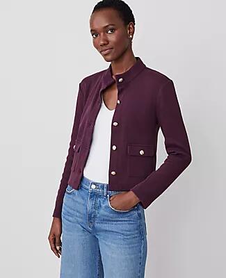 Ann Taylor Petite Mock Neck Knit Jacket Cover