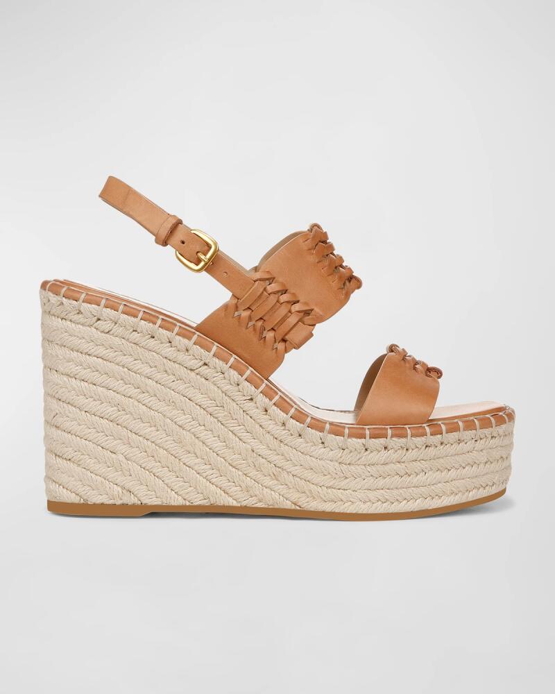 Veronica Beard Riya Woven Leather Wedge Espadrilles Cover