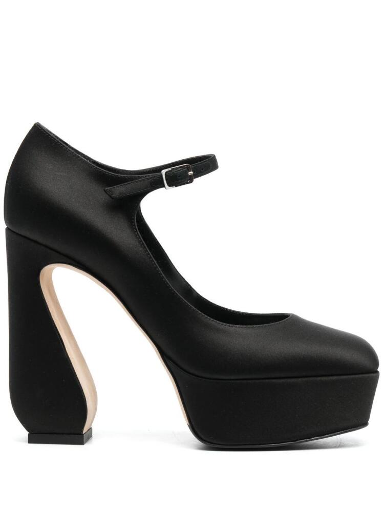 Si Rossi sculpted-heel Mary Jane pumps - Black Cover