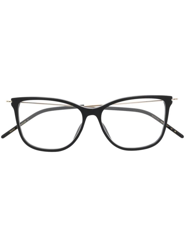 Gucci Eyewear wayfarer-contrast-frame glasses - Black Cover