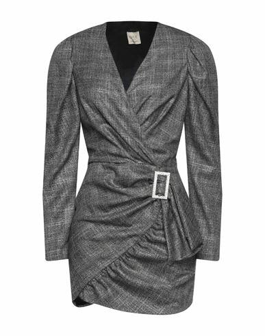 5rue Woman Mini dress Grey Polyester, Elastane Cover