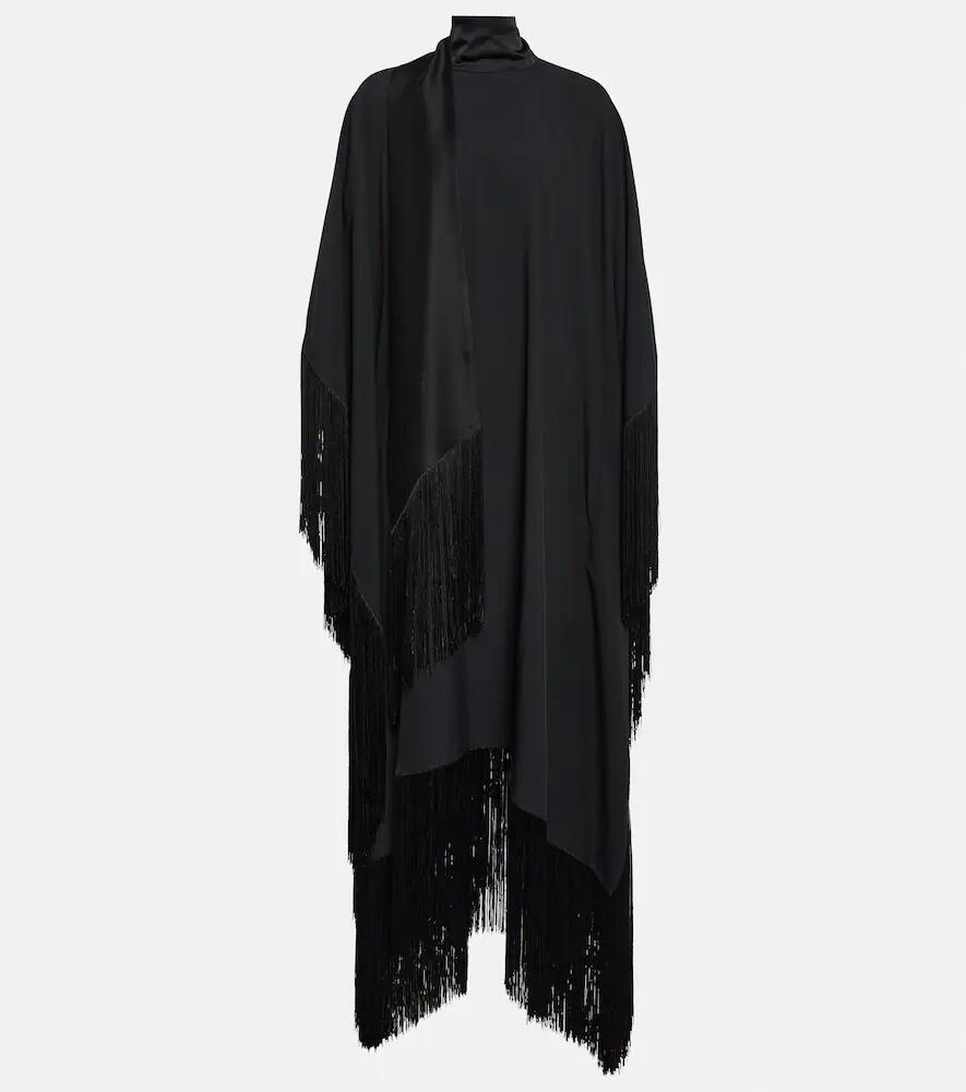 Taller Marmo Mrs. Ross fringe-trimmed crêpe kaftan Cover