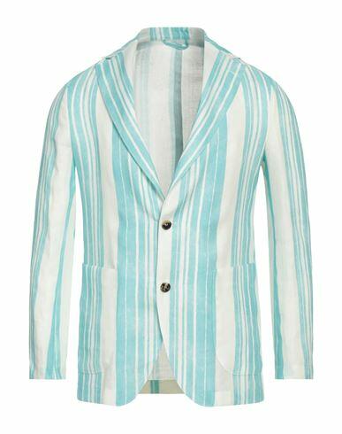 Giampaolo Man Blazer Turquoise Linen Cover