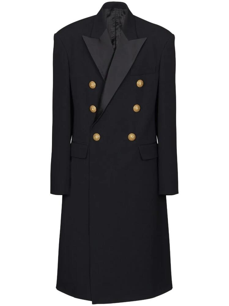 Balmain embossed-button double-breasted coat - Black Cover