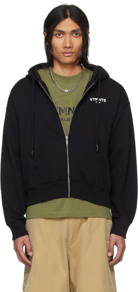 VTMNTS Black Printed Hoodie Cover