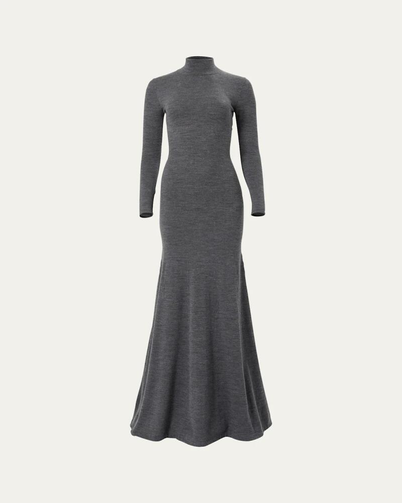 Carolina Herrera Turtleneck Long-Sleeve Gown Cover